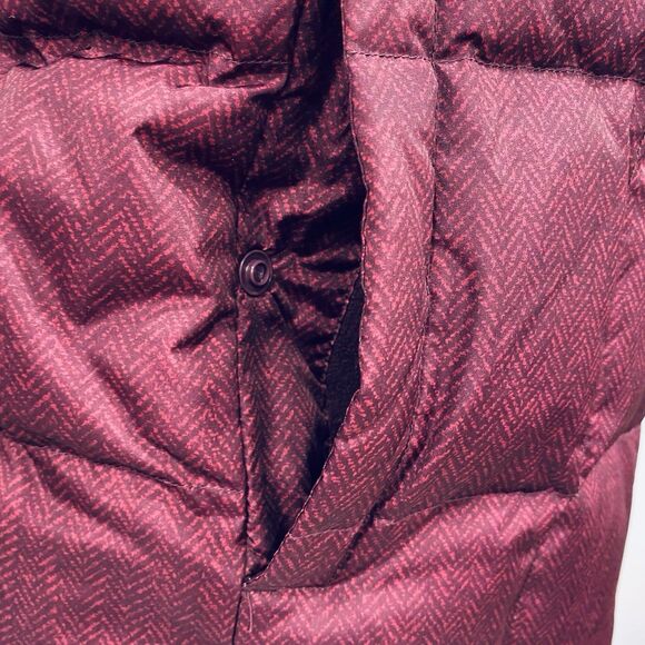 LANDS END L Plum Purple Herringbone Puffer Full Zip Down Feather Vest Outdoor - Picture 5 of 16